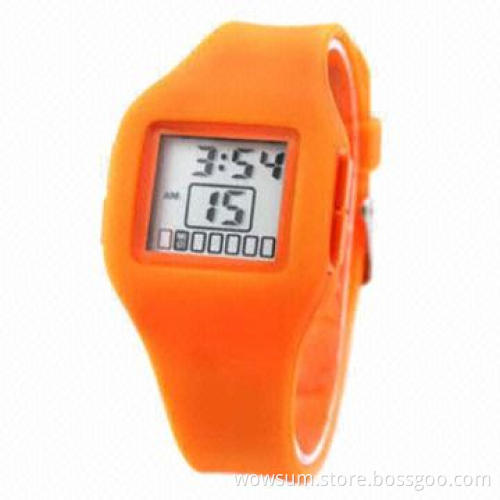 Digital Silicone Watch, Digital Movement, Eco-friendly Material and Waterproof